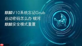 麒麟V10系统忘记Grub启动密码怎么办 银河麒麟安全模式重置