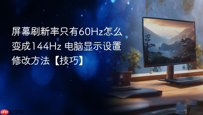 屏幕刷新率只有60hz怎么变成144hz 电脑显示设置修改方法【技巧】