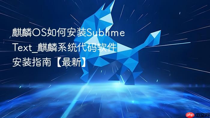 麒麟os如何安装sublime text_麒麟系统代码软件安装指南【最新】