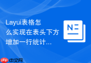 Layui表格怎么实现在表头下方增加一行统计数据