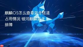 麒麟OS怎么查看蓝牙信道占用情况 银河麒麟蓝牙排障