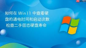 如何在 win11 中查看硬盘的通电时间和启动次数 检查二手固态硬盘寿命