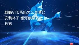 麒麟V10系统怎么查看已安装补丁 银河麒麟更新日志