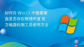 如何在 win11 中查看硬盘是否存在物理坏道 官方磁盘检测工具使用方法