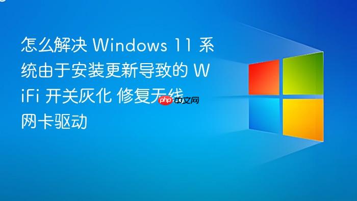 怎么解决 windows 11 系统由于安装更新导致的 wifi 开关灰化 修复无线网卡驱动