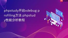 phpstudy开启xdebug profiling方法 phpstudy性能分析教程