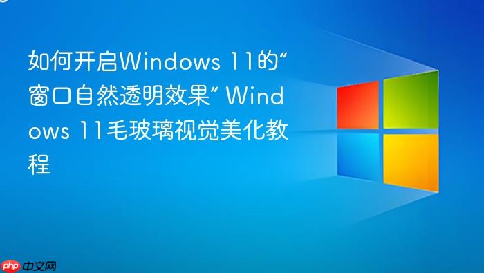 如何开启windows 11的“窗口自然透明效果” windows 11毛玻璃视觉美化教程