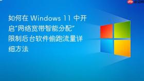 如何在 windows 11 中开启“网络宽带智能分配” 限制后台软件偷跑流量详细方法
