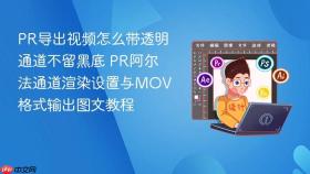 pr导出视频怎么带透明通道不留黑底 pr阿尔法通道渲染设置与mov格式输出图文教程