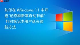 如何在 windows 11 中开启“动态刷新率自动节能” 针对笔记本用户延长续航方法