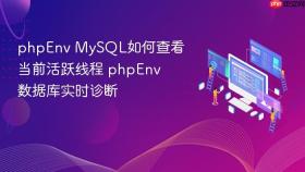 phpEnv MySQL如何查看当前活跃线程 phpEnv数据库实时诊断