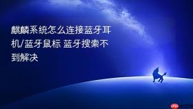 麒麟系统怎么连接蓝牙耳机/蓝牙鼠标 蓝牙搜索不到解决