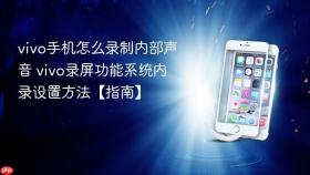 vivo手机怎么录制内部声音 vivo录屏功能系统内录设置方法【指南】