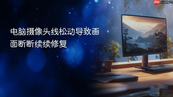 电脑摄像头线松动导致画面断断续续修复