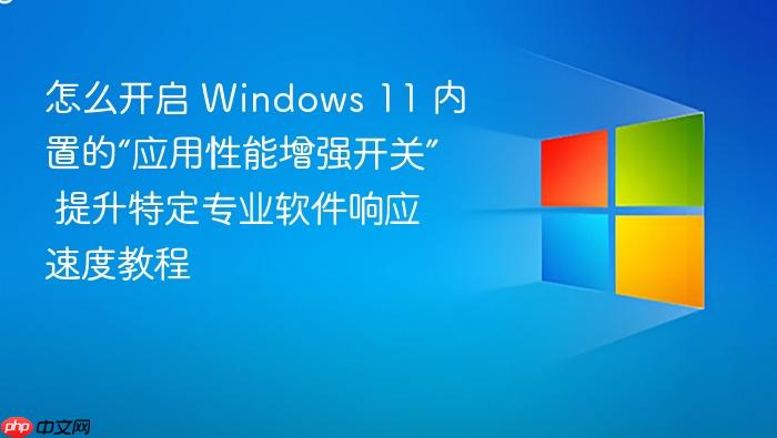 怎么开启 windows 11 内置的“应用性能增强开关” 提升特定专业软件响应速度教程