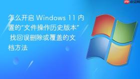 怎么开启 Windows 11 内置的“文件操作历史版本” 找回误删除或覆盖的文档方法