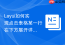 Layui如何实现点击表格某一行在下方展开详情面板
