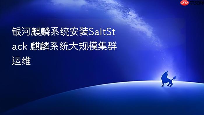 银河麒麟系统安装saltstack 麒麟系统大规模集群运维