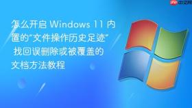 怎么开启 windows 11 内置的“文件操作历史足迹” 找回误删除或被覆盖的文档方法教程