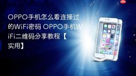 OPPO手机怎么看连接过的WiFi密码 OPPO手机WiFi二维码分享教程【实用】