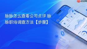 脉脉怎么查看公司点评 脉脉职场调查方法【步骤】