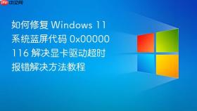 如何修复 windows 11 系统蓝屏代码 0x00000116 解决显卡驱动超时报错解决方法教程