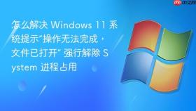 怎么解决 windows 11 系统提示“操作无法完成，文件已打开” 强行解除 system 进程占用