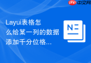Layui表格怎么给某一列的数据添加千分位格式化