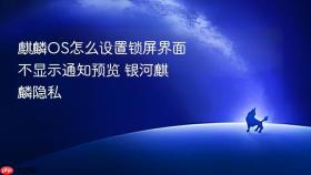 麒麟OS怎么设置锁屏界面不显示通知预览 银河麒麟隐私