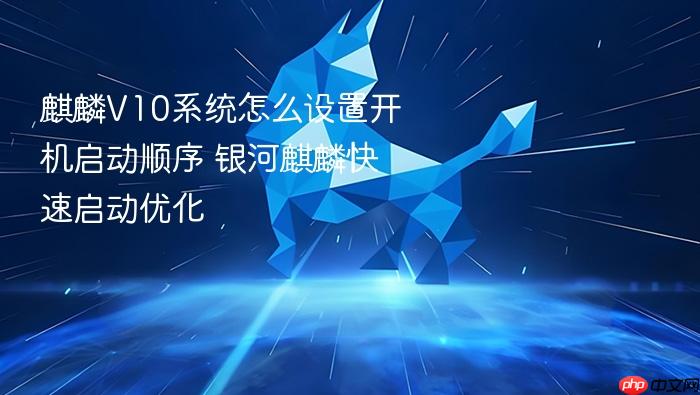 麒麟v10系统怎么设置开机启动顺序 银河麒麟快速启动优化
