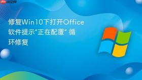 修复win10下打开office软件提示“正在配置” 循环修复