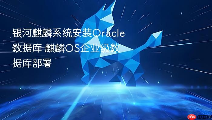 银河麒麟系统安装oracle数据库 麒麟os企业级数据库部署