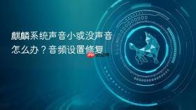 麒麟系统声音小或没声音怎么办?音频设置修复