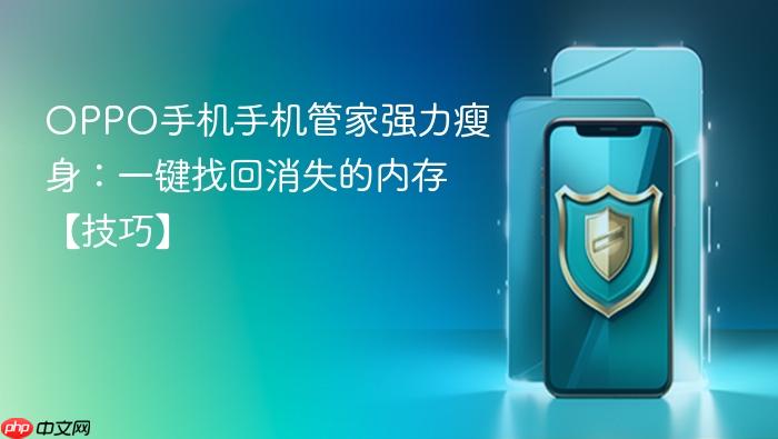 oppo手机手机管家强力瘦身:一键找回消失的内存【技巧】