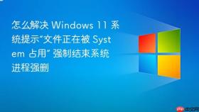 怎么解决 windows 11 系统提示“文件正在被 system 占用” 强制结束系统进程强删