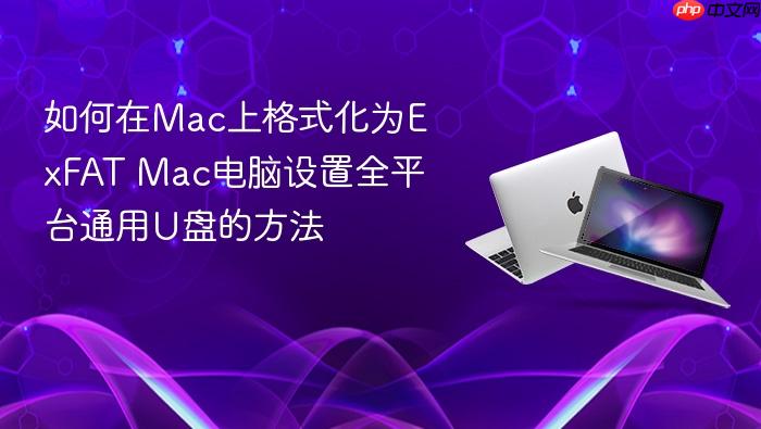 如何在mac上格式化为exfat mac电脑设置全平台通用u盘的方法