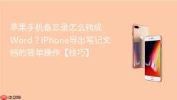 苹果手机备忘录怎么转成Word？iPhone导出笔记文档的简单操作【技巧】