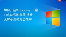 如何开启Windows 11窗口自动吸附分屏 提升大屏多任务办公效率