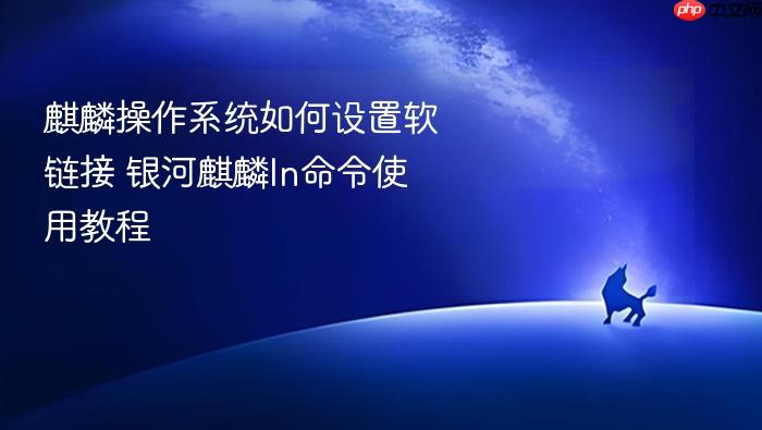 麒麟操作系统如何设置软链接 银河麒麟ln命令使用教程