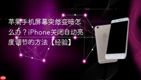 苹果手机屏幕突然变暗怎么办？iPhone关闭自动亮度调节的方法【经验】