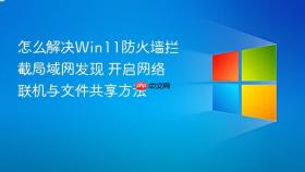 怎么解决win11防火墙拦截局域网发现 开启网络联机与文件共享方法