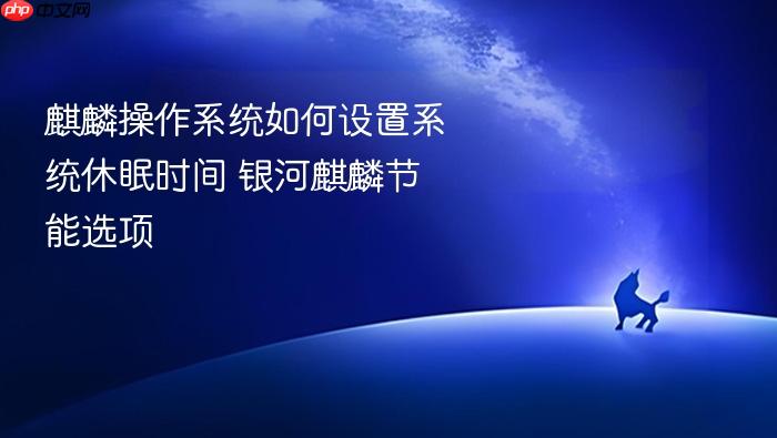麒麟操作系统如何设置系统休眠时间 银河麒麟节能选项