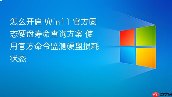怎么开启 win11 官方固态硬盘寿命查询方案 使用官方命令监测硬盘损耗状态