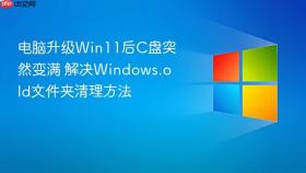 电脑升级win11后c盘突然变满 解决windows.old文件夹清理方法