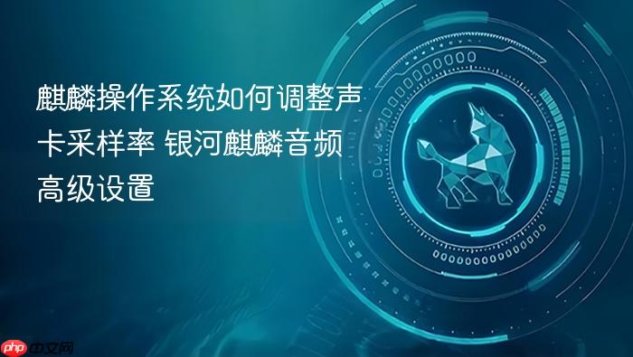 麒麟操作系统如何调整声卡采样率 银河麒麟音频高级设置