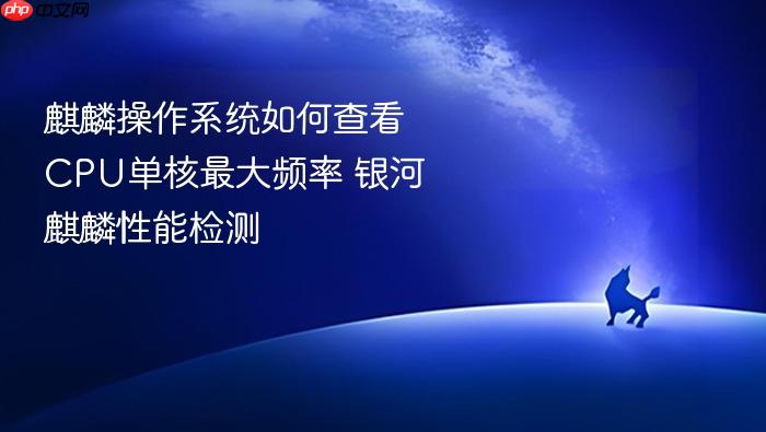 麒麟操作系统如何查看cpu单核最大频率 银河麒麟性能检测