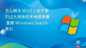 怎么解决 win11 由于索引过大导致的本地搜索慢 重建 windows search 索引