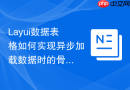 Layui数据表格如何实现异步加载数据时的骨架屏效果