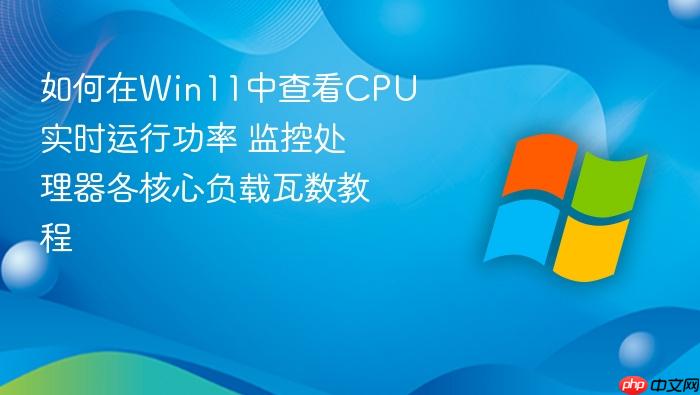 如何在win11中查看cpu实时运行功率 监控处理器各核心负载瓦数教程