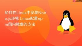 如何在Linux中安装Node.js环境 Linux配置npm国内镜像的方法
